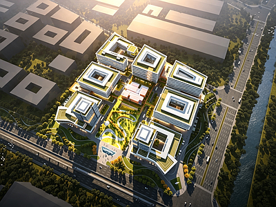 产业园建筑 产业园全套施工图 研发办公产业园 产业园 产业园施工图 产业园