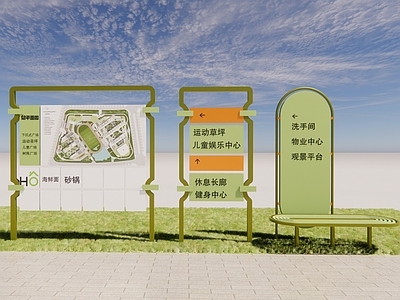 现代景观导视 现代导视 小区导视 标示标牌 景观导视