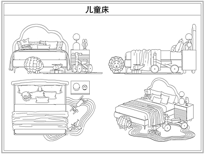 床 儿童床具床头柜