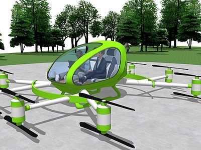 未来主义无人机 垂直起降飞行器 eVTOL 空中出租车 载人无人机