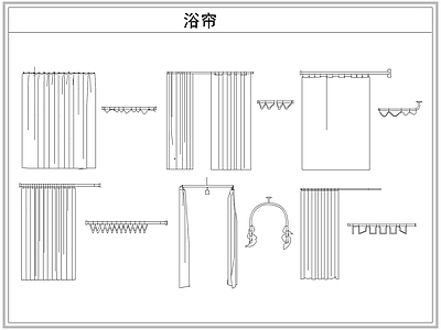 综合软装摆件图库 浴帘防水帘