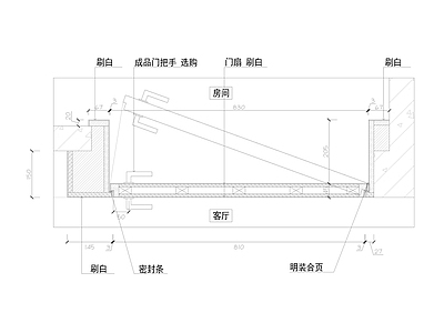 隐形门节点 隐形门剖面 隐形门节点