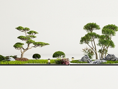 新中式景观庭院 庭院植物 庭院绿化 新中式室内景观 景观造景 植物组合