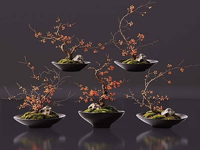 新中式绿植摆件 2D轻奢花艺 现代侘寂花瓶花艺 法式复古花艺 高级感花艺 软装摆件