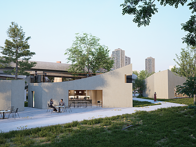现代主义小公建 几何建筑 夯土建筑 景观建筑