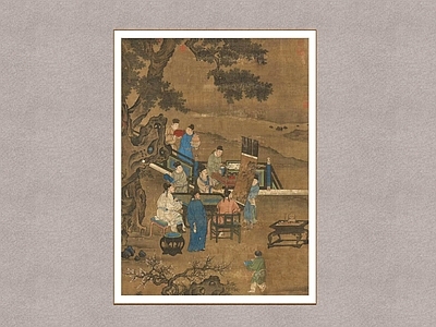 中式挂画 博古画 古画 宋代古画
