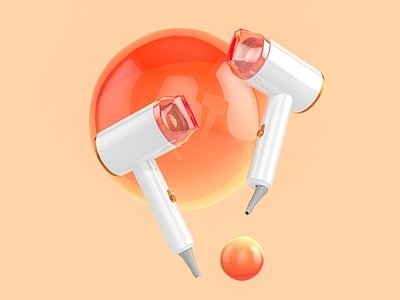 现代理发器材 吹风机 吹筒 电吹风 电商产品