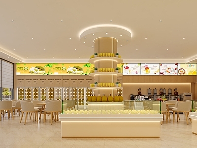 奶油风甜品店 榴莲店 奶油风榴莲店 现代榴莲店