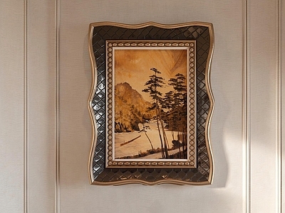轻奢画框 美式玄关挂画 法式挂画 老钱风挂画