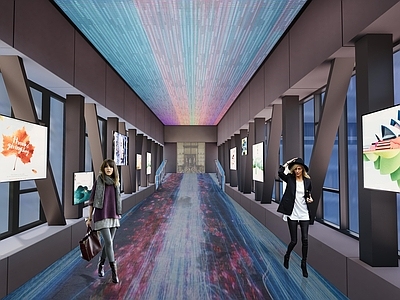 现代其他文化空间 酒店通道 地铁通道 天桥通道 连廊通道