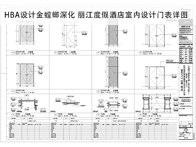 综合门节点 酒店门表图 玻璃门节点 防火门节点 暗门节点 门大样图