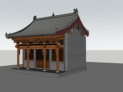 中式古建古建筑 古建筑 悬山建筑