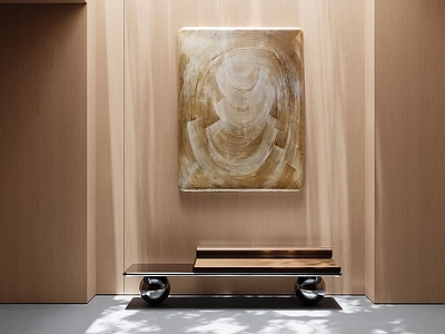 意式极简挂画 年轮肌理装饰画 竖版立体装置画 玄关原木风挂画 暖棕弧形壁画 客厅轻奢装饰画