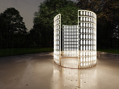 现代公园绿地装置 圆型景观装置