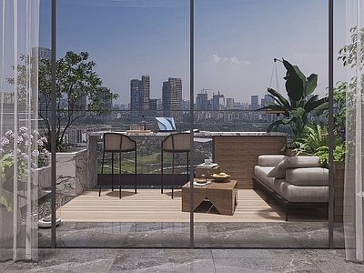 现代简约屋顶花园 四代宅花园 露台景观 花园露台 四代宅露台