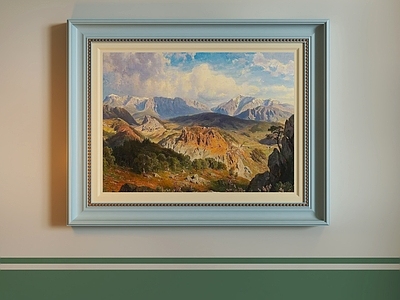 复古山水画 欧式油画