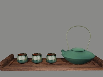 新中式茶具 茶杯 茶壶 托盘 茶