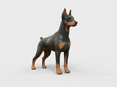 极简雕塑摆件 杜宾犬 狼狗木雕 杜宾犬木雕摆件 狗狗木雕摆件 犬