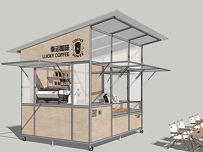 原木风咖啡厅 奶茶店 铝型材咖啡厅 移动售卖车 快闪店 售卖亭