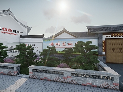 新中式景观景墙