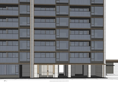 现代主义小区建筑 沐云川住宅建筑 杭州兴耀沐云川 沐云川小高层建筑 高层住宅建筑 杭州小区建筑全模