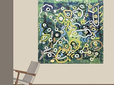 现代简约挂画 撞色曲线肌理挂画 复古艺术方形油画 现代涂鸦墙面壁画 个性色块客厅挂画 异域纹样抽象画