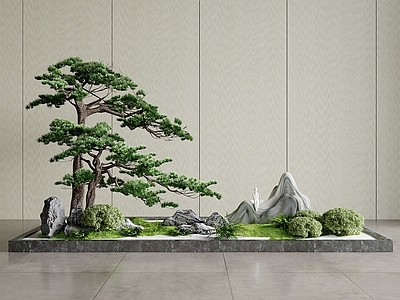 新中式景观树 庭院造景 室内景观