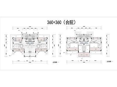 别墅建筑 合院别墅 联排别墅 四层别墅