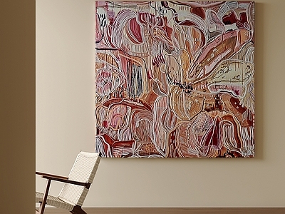 现代简约抽象画 大地色装饰画 厚肌理花卉挂画 侘寂风方形壁画 线条抽象装饰画 玄关艺术挂画