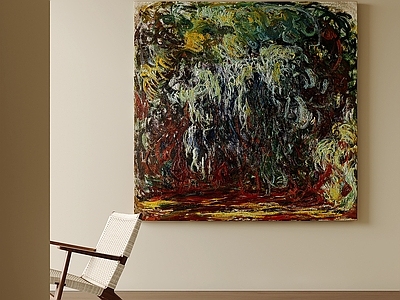 现代简约油画 绿植肌理油画 欧式风景装饰画 方形复古挂画 自然风景艺术画 茶室抽象挂画