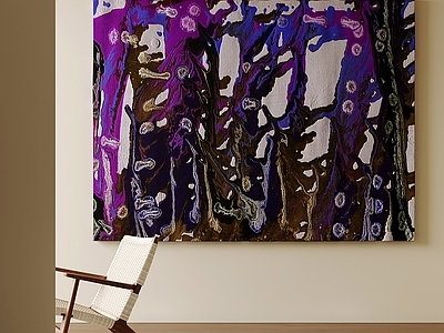 现代简约抽象挂画 紫调流体抽象画 厚肌理横版油画 鎏金流体装饰画 轻奢抽象挂画 紫棕艺术壁画