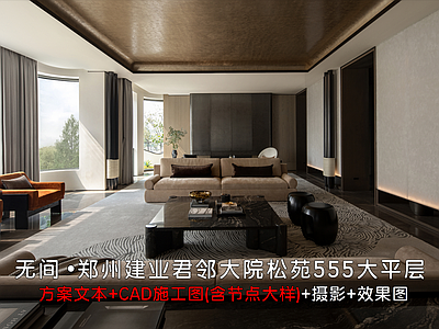 超大型平层 建业君邻大院松苑 555户型大平层 大平层施工图