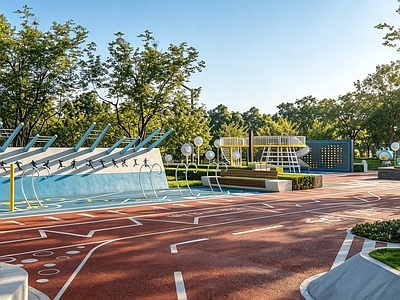 现代主义体育公园 现代运动健身公园 现代公园景观