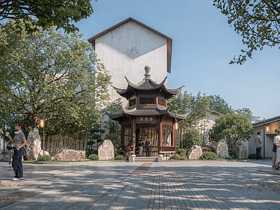 新中式景观广场景观 乡村广场 文化广场 美丽乡村