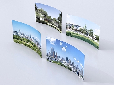 现代主义鸟瞰规划 环绕背景户外背景 城市植被环绕背景