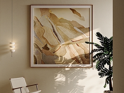 奶油风挂画 浮雕山脉装饰画 原木风山水挂画 新中式肌理壁画 茶室方形装饰画 抽象山川油画