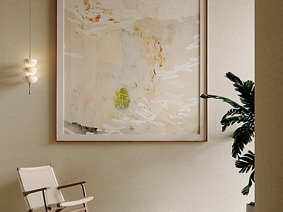 奶油风挂画 原木风淡彩油画 茶室方形装饰画 极简肌理壁画 暖白抽象装饰画 样板间抽象画