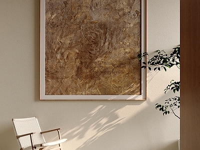 侘寂抽象挂画 大地色浮雕油画 复古方形肌理挂画 客厅纯色肌理画 金棕厚肌理装饰画 咖金抽象艺术画