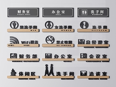 原木风标识标牌 现代标识标牌 指示牌 门牌 导视牌 标识牌