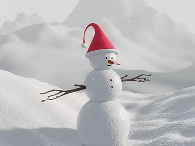 极简落地摆件 小雪人
