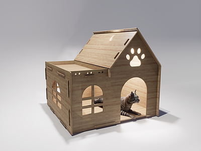 原木风宠物窝 猫屋 宠物用品 玩具 小木屋