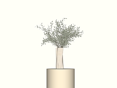 侘寂盆栽 现代中古花瓶花艺 新中式花瓶 侘寂风装饰品 极简玻璃花瓶 餐桌陶瓷花瓶