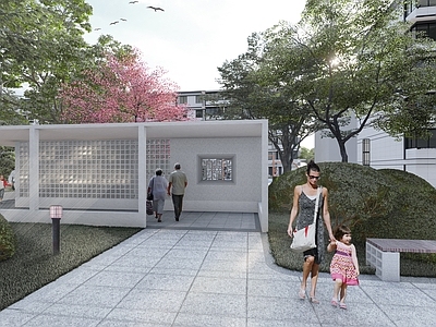 新中式景观小区景观 城市更新 老旧小区改造 社区空间