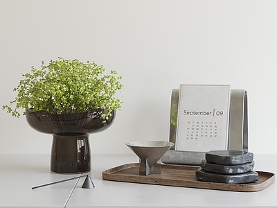 现代简约绿植摆件 花瓶饰品 茶几摆件 桌面摆件