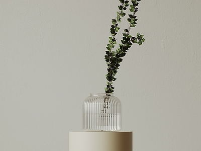 极简其他绿植 现代中古花瓶花艺 新中式花瓶 侘寂风装饰品 极简玻璃花瓶 餐桌陶瓷花瓶
