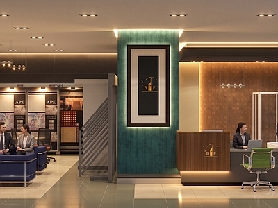 现代材料展厅 建材店主材店 瓷砖卫浴店