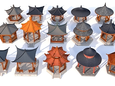 中式古建景观亭
