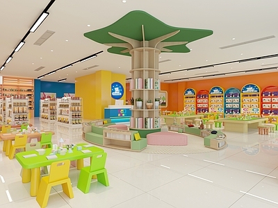 现代玩具礼品店 儿童玩具体验馆 文创店 玩具店 礼品店 儿童桌椅展示柜