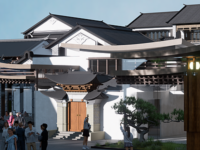 新中式景观商业街 白族建筑 古建筑 新中式 村庄规划