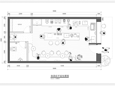 奶茶店 奶茶店平面图 咖啡店平面图 奶茶操作台 咖啡操作间 奶茶操作间